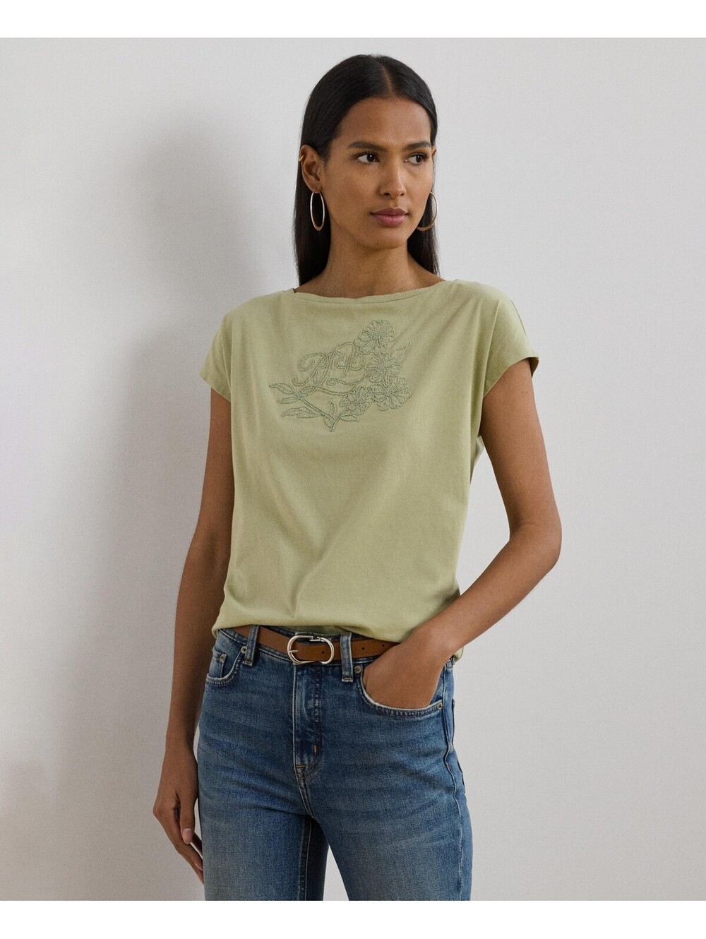 Lauren Ralph Lauren Graphic Logo T-Shirt Green Size S